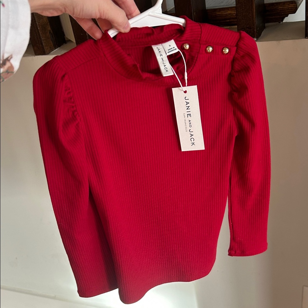 Janie and Jack Scarlet Knit Top girls 3T